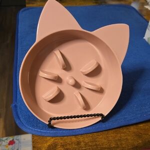 Charming Cat Ear Slow Feeder Bowl - Pink